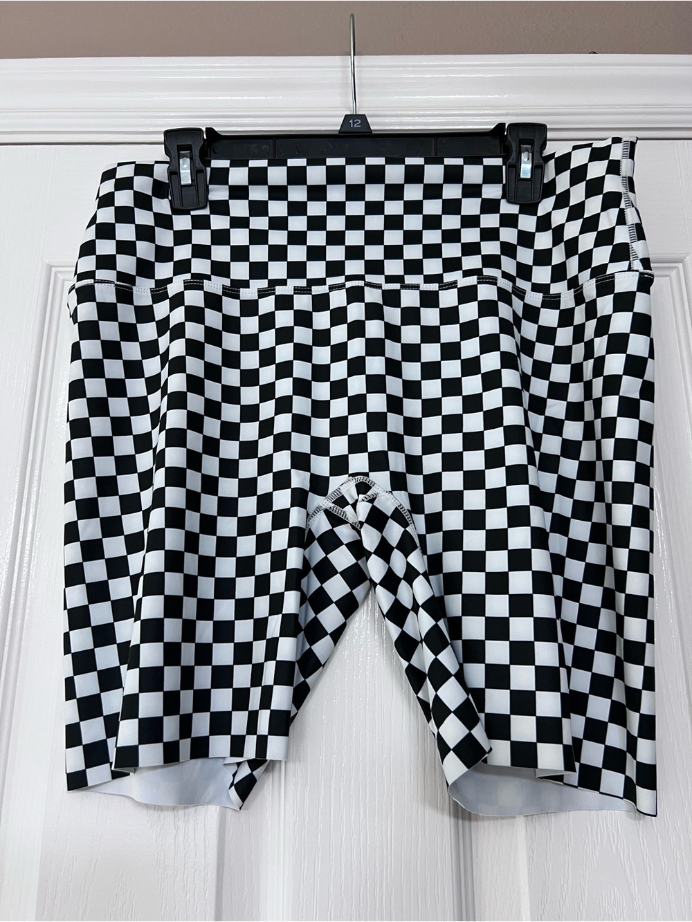 Black & White Checkered Bike Shorts